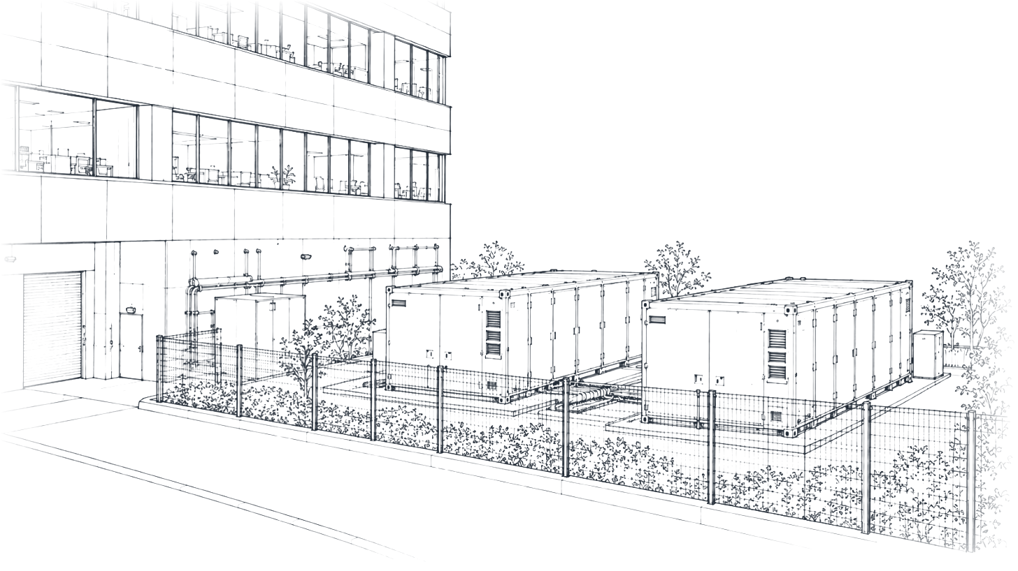拠点に併設した蓄電池（BESS）